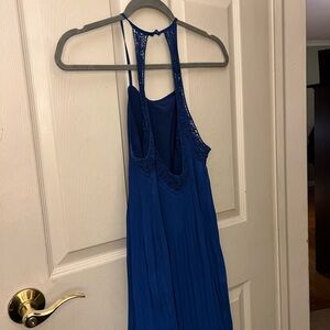 Elegant Blue Sleeveless Dress